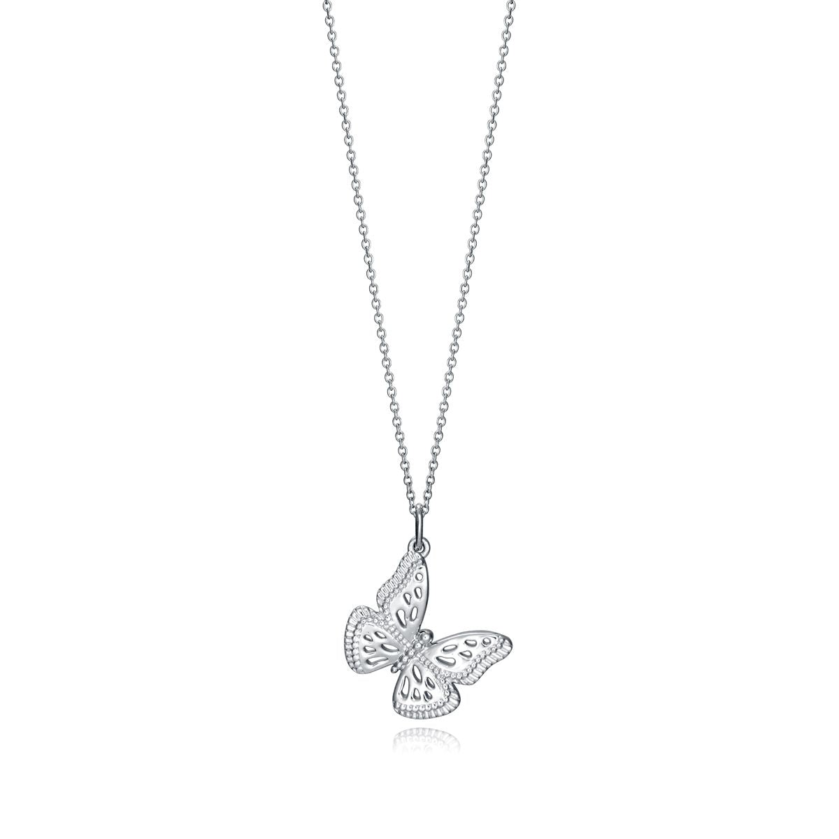 VICEROY JEWELS Mod. 61071C000-00 silver necklace featuring butterfly pendant for ladies, quartz analog calendar, water resistant 5 ATM.