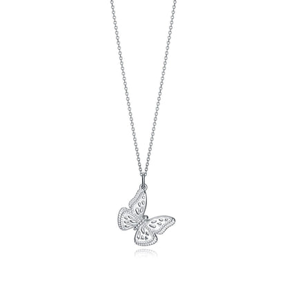 VICEROY JEWELS Mod. 61071C000-00 silver necklace featuring butterfly pendant for ladies, quartz analog calendar, water resistant 5 ATM.
