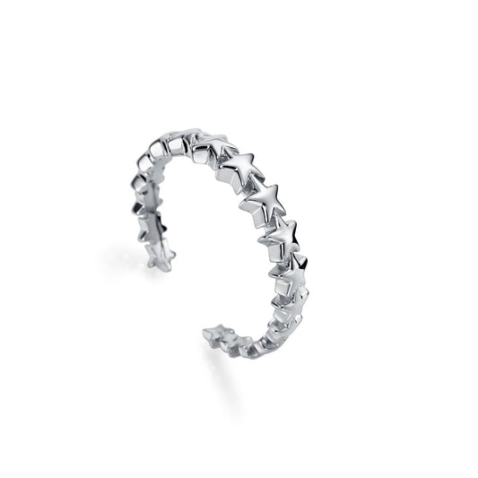 VICEROY JEWELS Mod. 61075A015-00 silver lady's ring with star design, quartz movement, mineral dial, and 3 ATM water resistance.