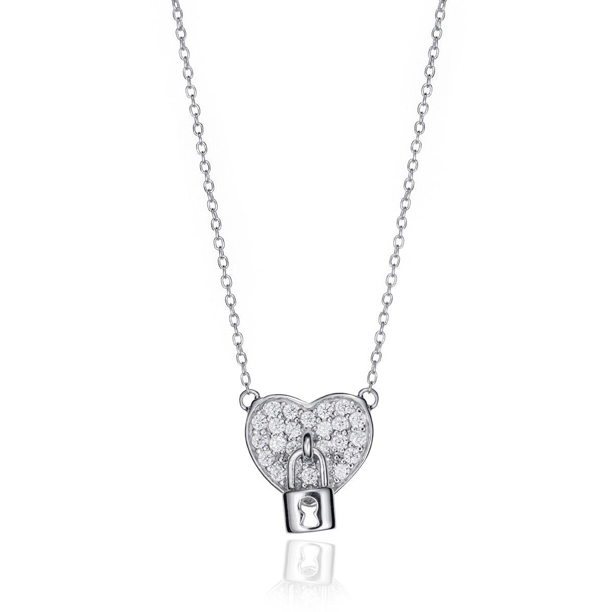 VICEROY JEWELS Mod. 71062C000-30 silver necklace with heart lock pendant for ladies, quartz analog, in official box.
