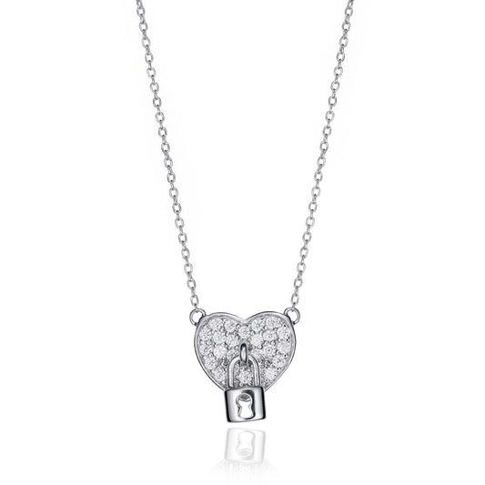 VICEROY JEWELS Mod. 71062C000-30 silver necklace with heart lock pendant for ladies, quartz analog, in official box.
