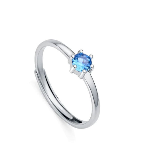 VICEROY JEWELS Mod. 9115A015-33 silver ring for ladies with quartz analog movement and blue gemstone, 3 ATM water resistant, official box.