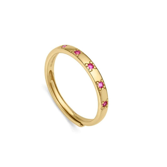 VICEROY JEWELS Mod. 9119A013-39 gold ring with pink gemstones, designed for ladies, silver 925°, quartz movement, comes in official packaging.