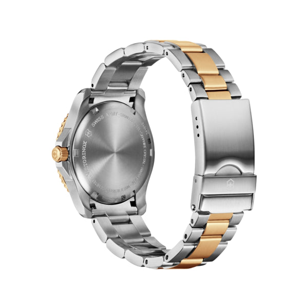 Back view of VICTORINOX WATCHES Mod. V241612 with silver and gold bracelet