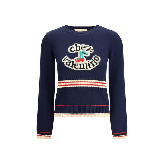 Valentino Blue Cotton Sweatshirt