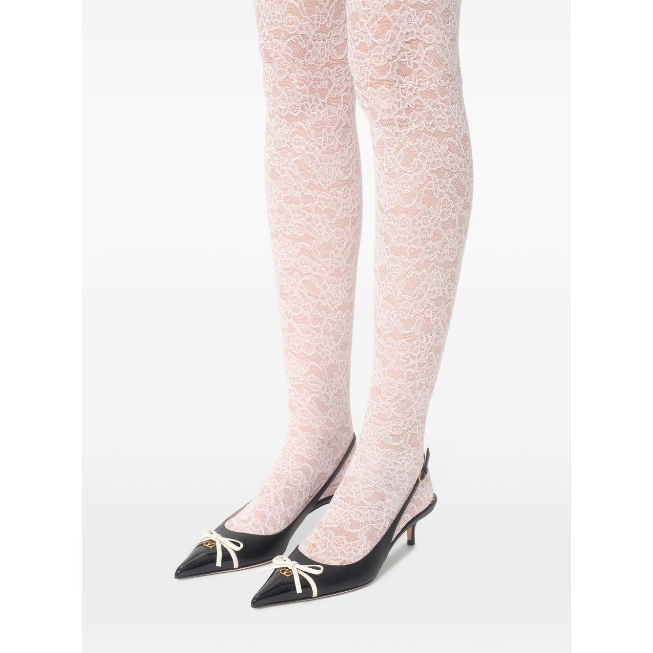 Valentino Garavani Bepointy 45mm Patent Leather and Kid Slingback Pumps