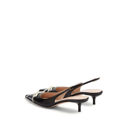 Valentino Garavani Bepointy 45mm Patent Leather and Kid Slingback Pumps Medium Heel