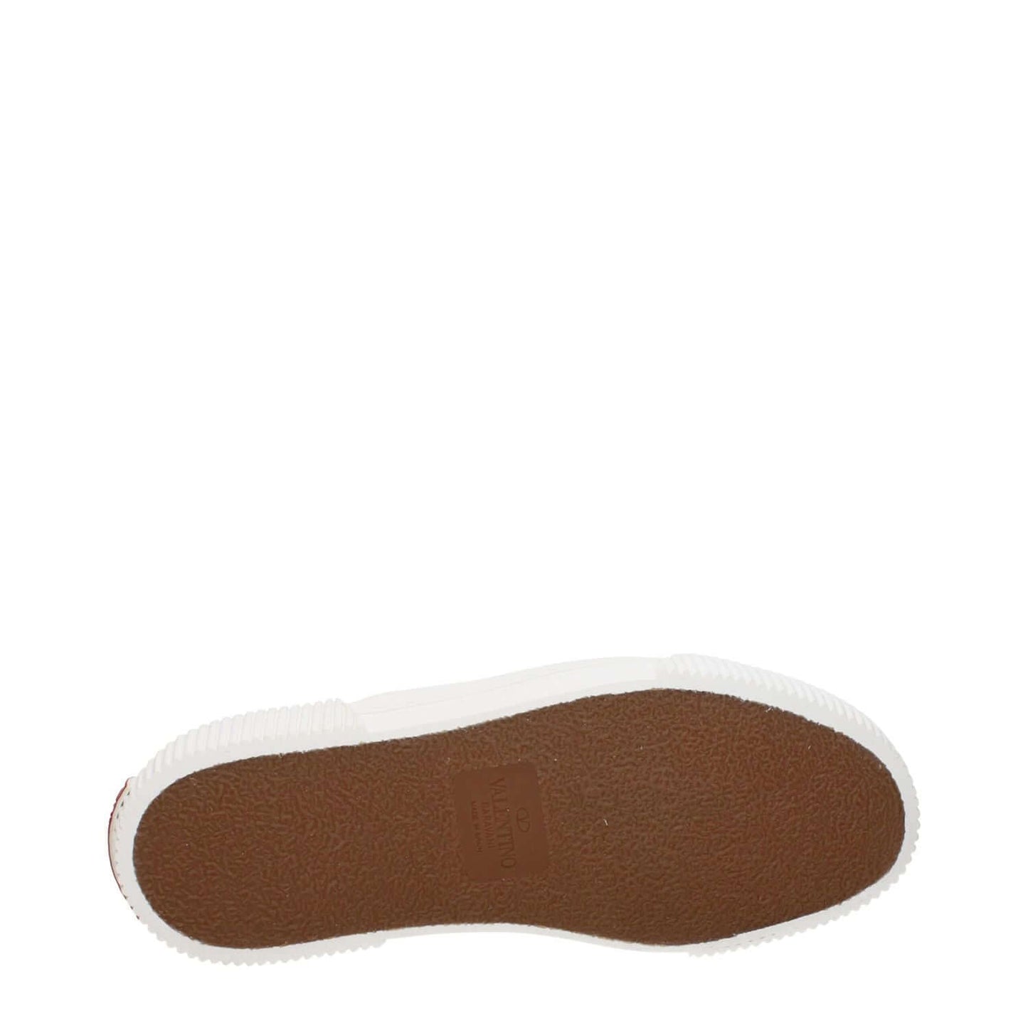 Valentino Garavani Brown Fabric Slip-On Loafers Rubber Sole View