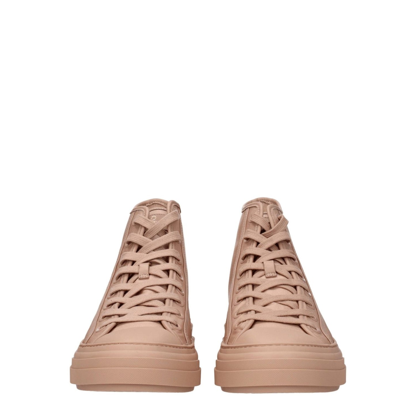 Valentino Garavani Pink Fabric High Top Sneakers