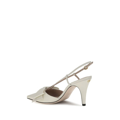 Valentino Garavani White Calf Leather Bos Taurus High Heel Pumps