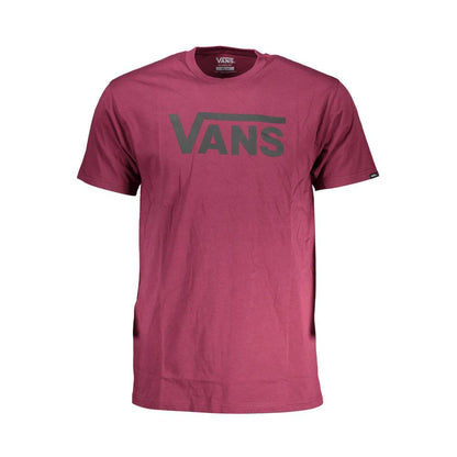 Vans Purple Cotton Men T-Shirt with logo and skater edge, classic fit short sleeve for street-savvy fashion.