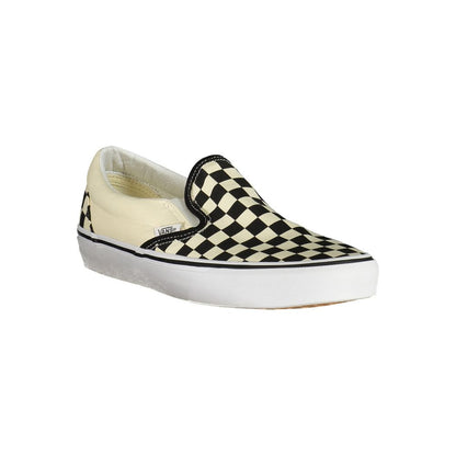Vans White Polyester Women Sneaker with checkered pattern, slip-on design, embodying skater style and comfort.