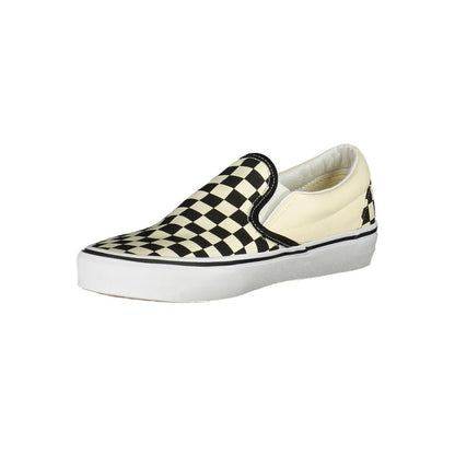 Vans White Polyester Women Sneaker with chic checked pattern and timeless silhouette, offering comfort and skater style.