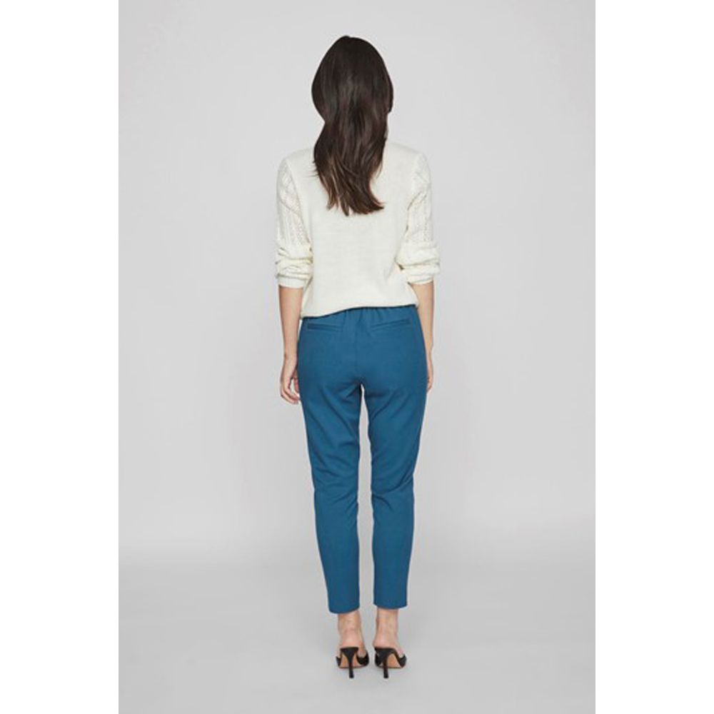 Vila Clothes Blue Polyester Pants