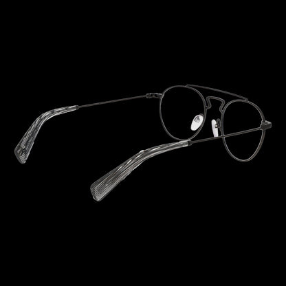 YOHJI YAMAMOTO MOD. YY3004 50902 gent's eyeglasses with black frame on black background.