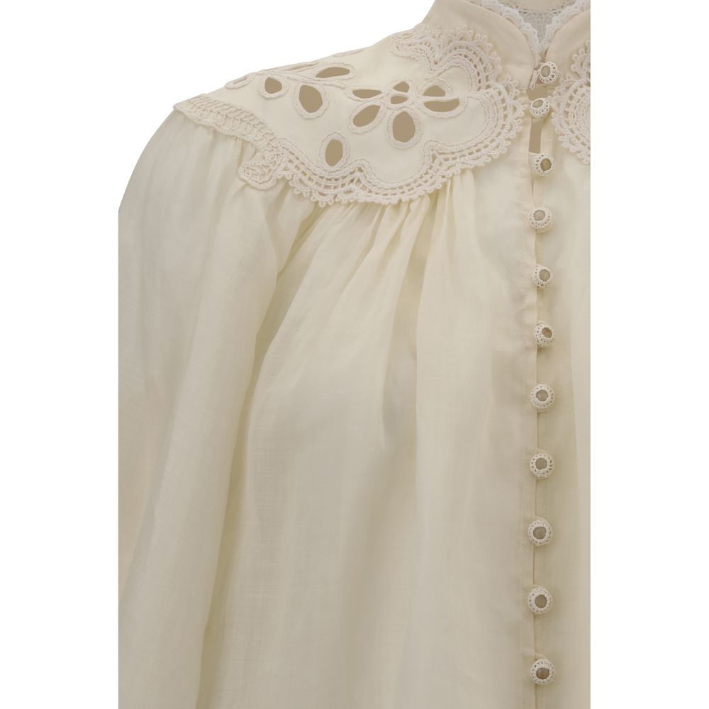 Zimmermann Cream Ramie Blouse