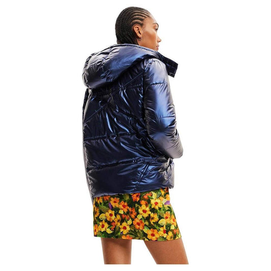 Desigual Blue Polyamide Jackets & Coat