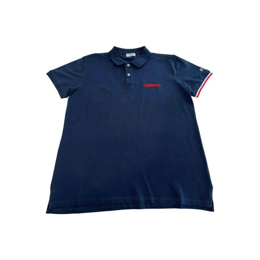 Iceberg blue cotton men polo shirt with logo, comfortable fit.