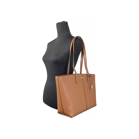 Michael Kors Medium Zip Top Tote Carryall Bag Brown